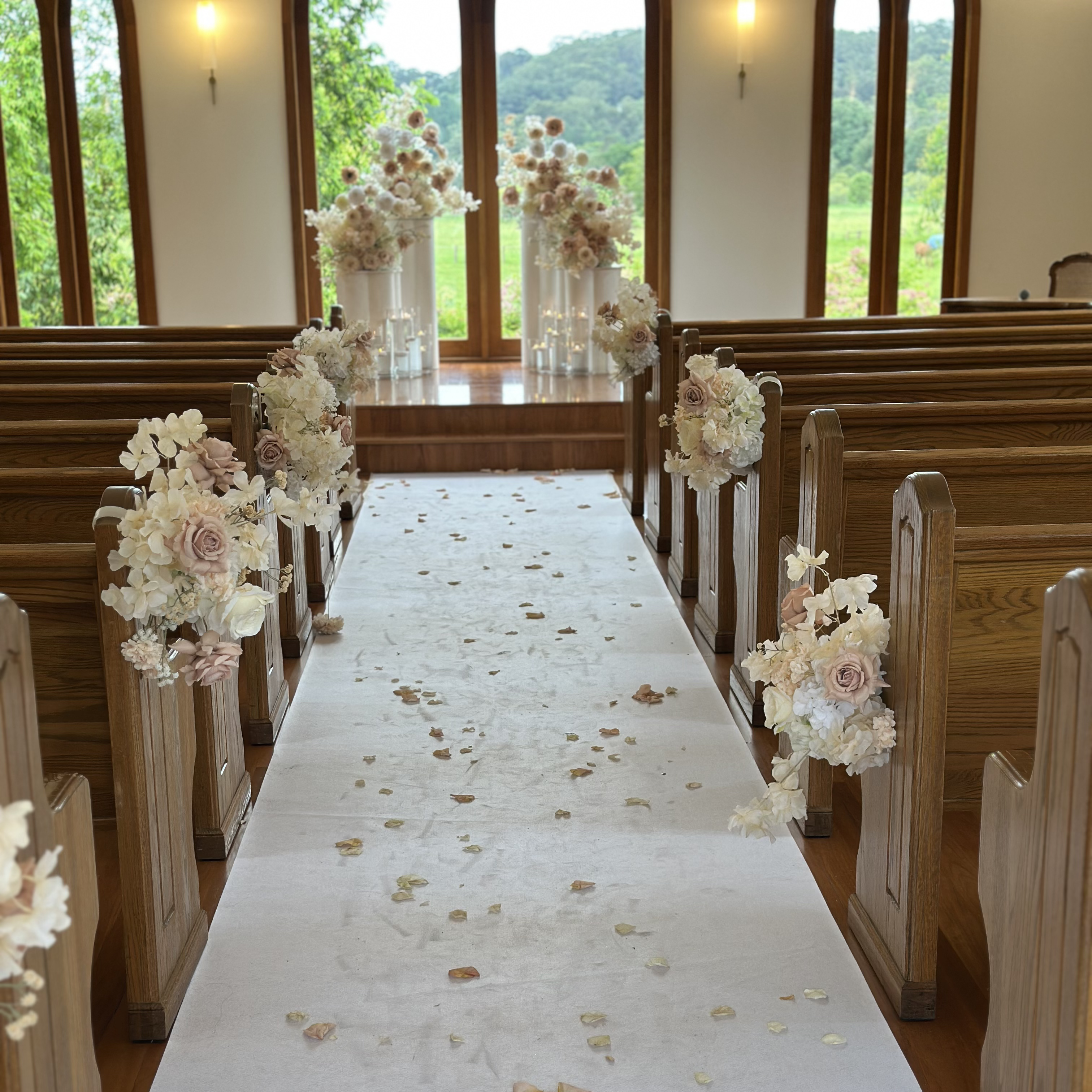 Pew Floral Arrangement Centerpieces